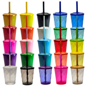 Copos Twister Com Tampa e Canudo 200ml